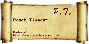 Posch Tivadar névjegykártya